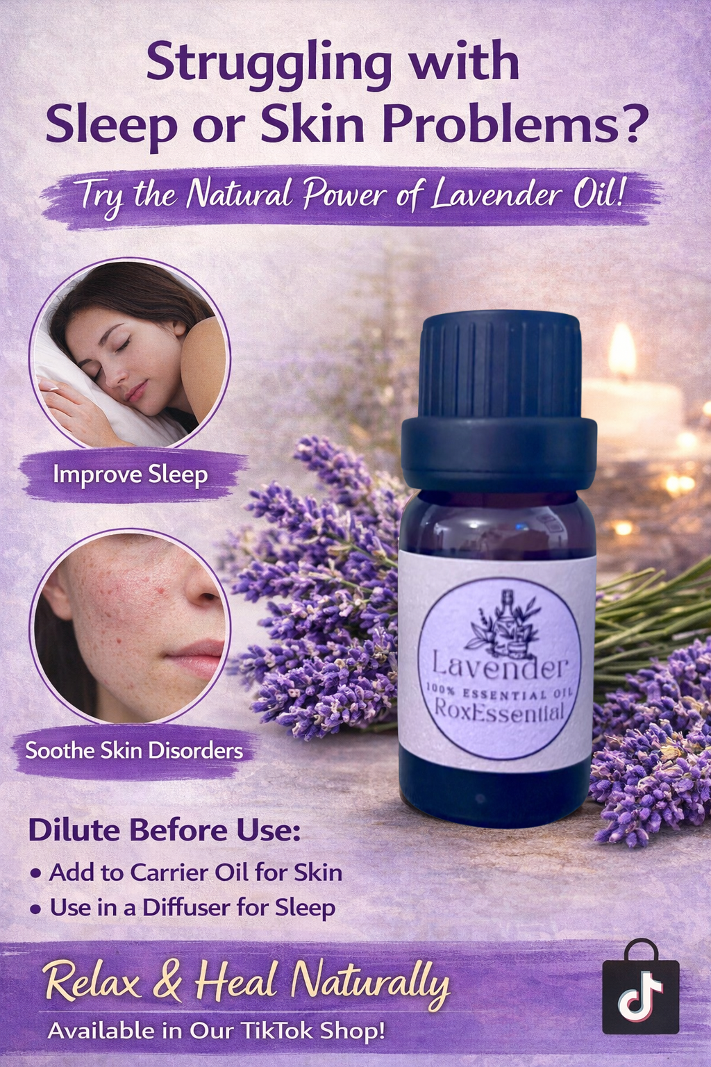 Lavender Essential Oil 10ml | 100% Pure Lavandula angustifolia for Sleep & Relaxation