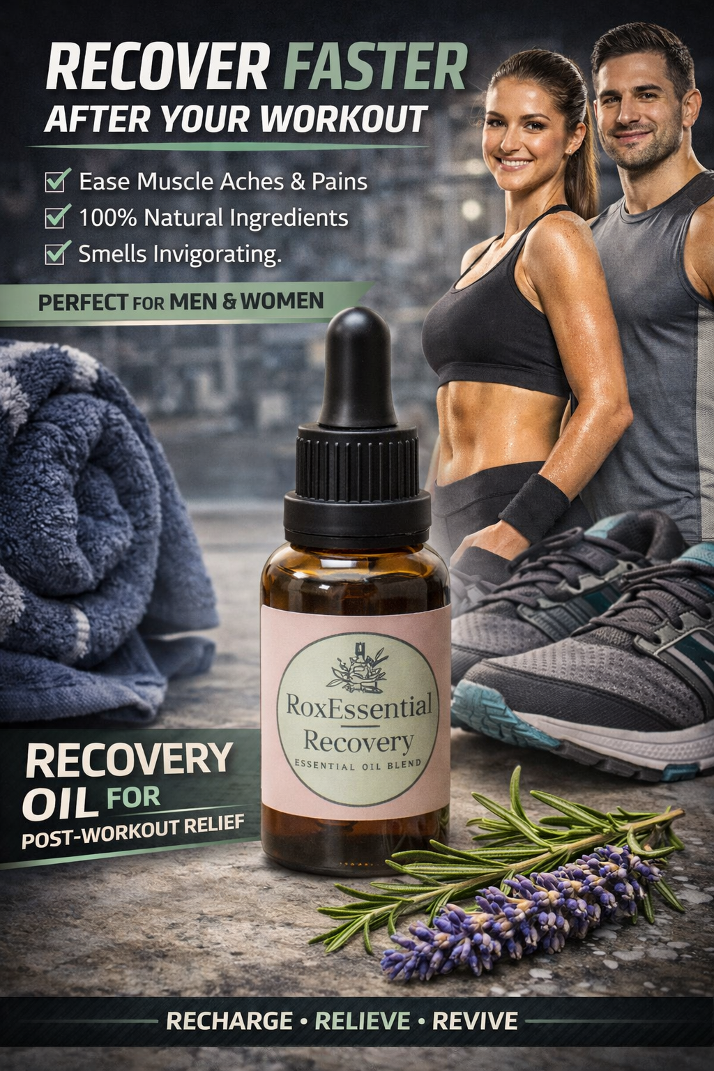 RoxEssential Recovery Blend | Warming Body & Massage Oil for Post Exercise Care