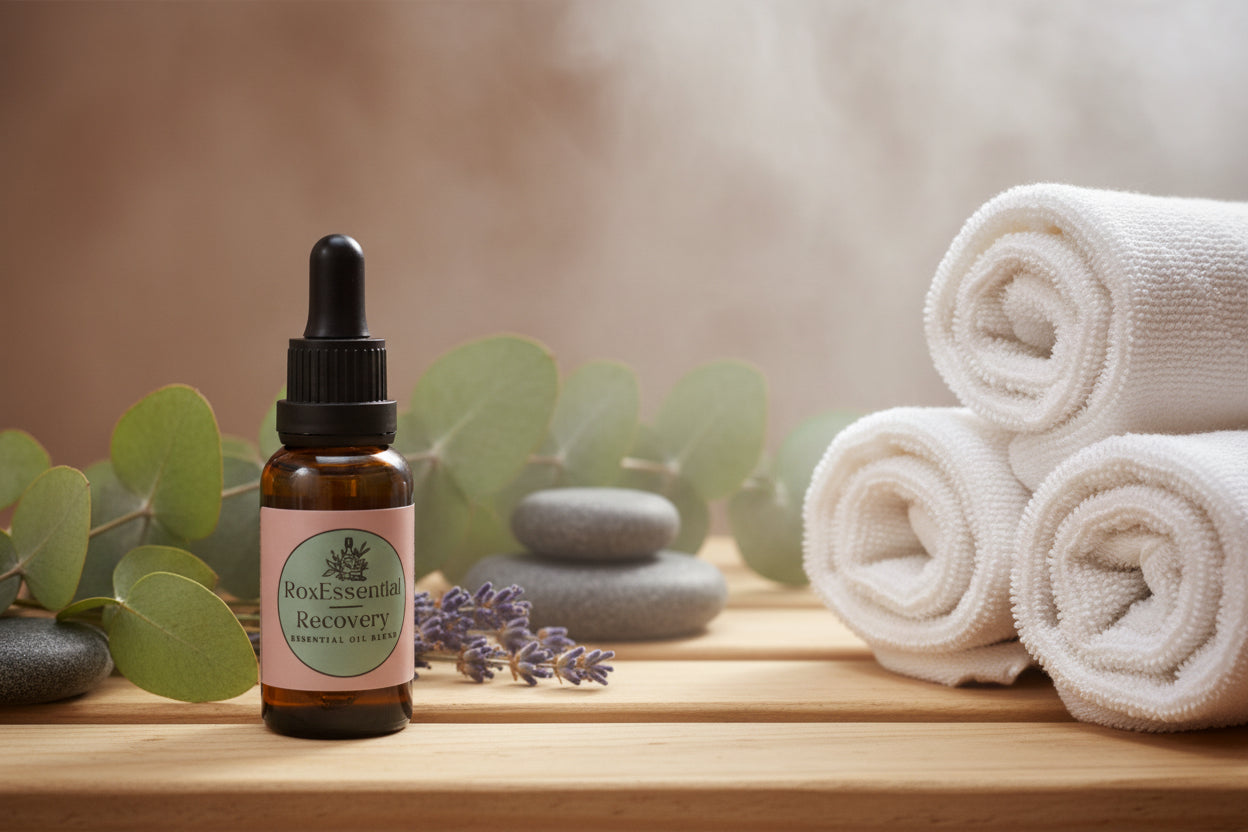 RoxEssential Recovery Blend | Warming Body & Massage Oil for Post Exercise Care
