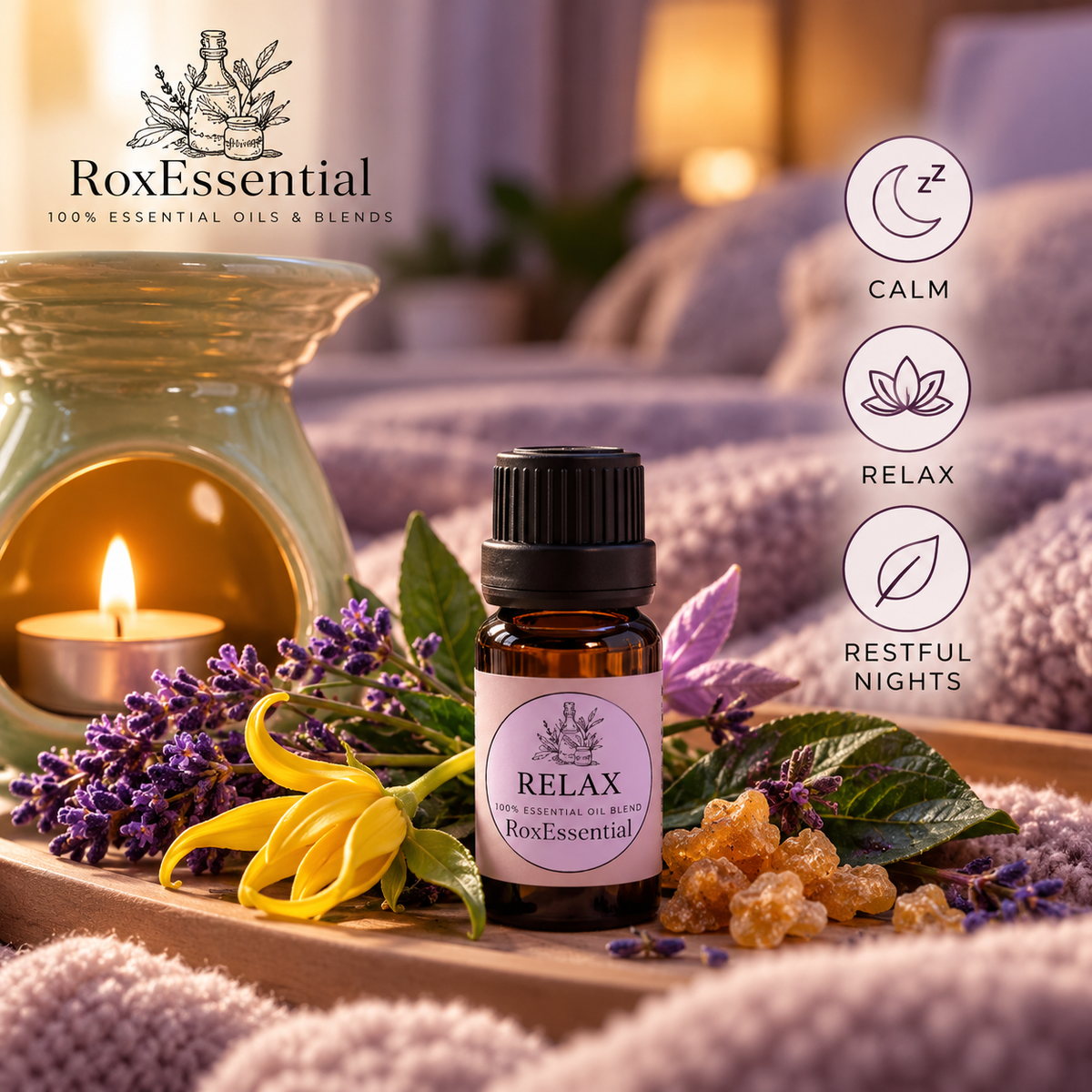 RELAX | 5 Essential Oil Blend 10ml | Aromatherapy | RoxEssential