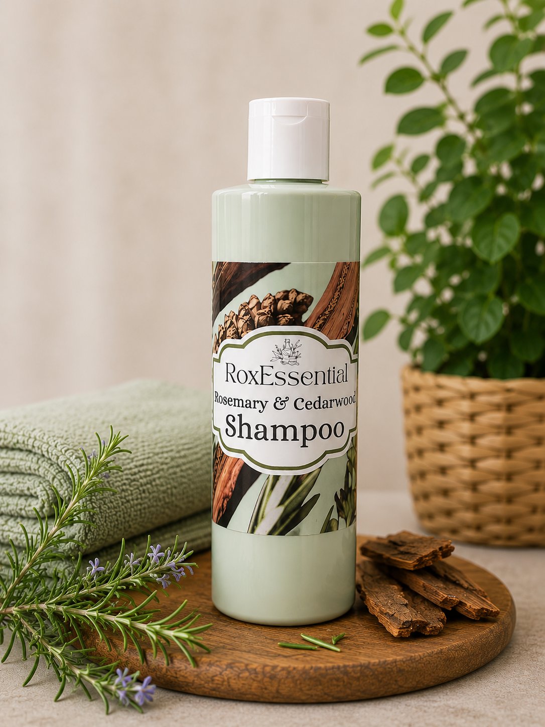 RoxEssential Rosemary & Cedarwood Shampoo | Essential Oil Shampoo for Dry Scalp 250ml